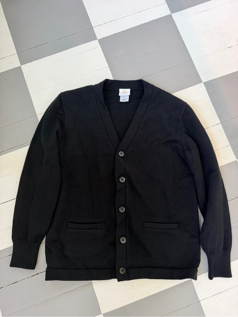 Dennis Black Cardigan Sweater - Unisex Size Adult Small/Medium